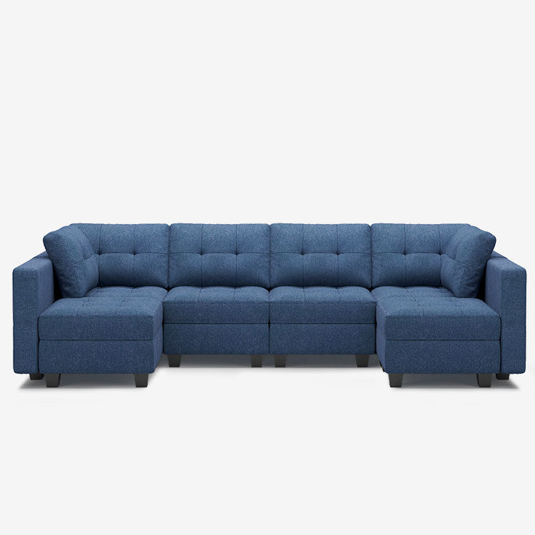 Belffin 6 Seats + 8 Sides Modular Weave Sofa with Storage Seat