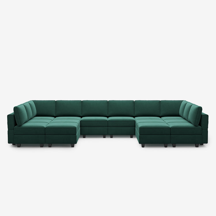 Belffin 14 Seats + 12 Sides Modular Velvet Sofa with Storage Seat