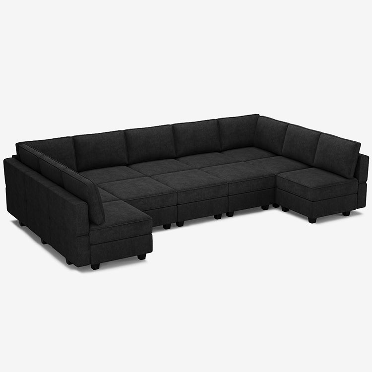 Belffin 12 Seats + 11 Sides Modular Terry Sleeper Sofa with Storage Seat