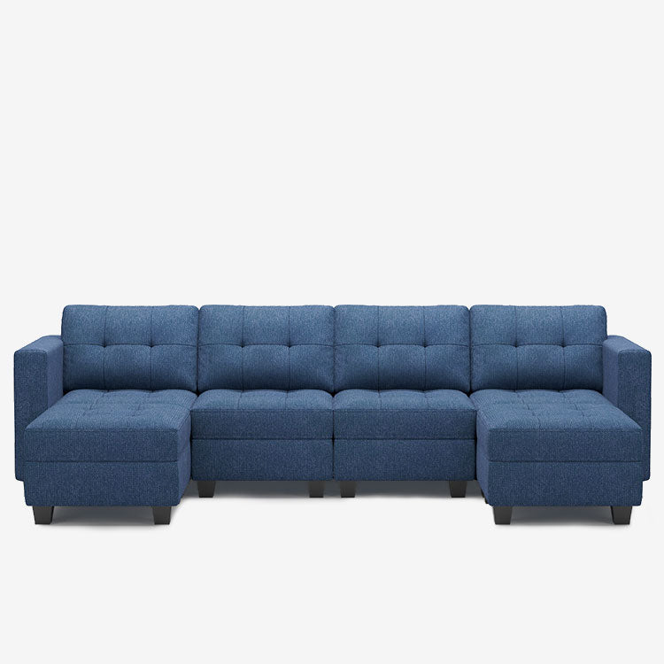 Belffin 6 Seats + 6 Sides Modular Weave Sofa with Storage Seat