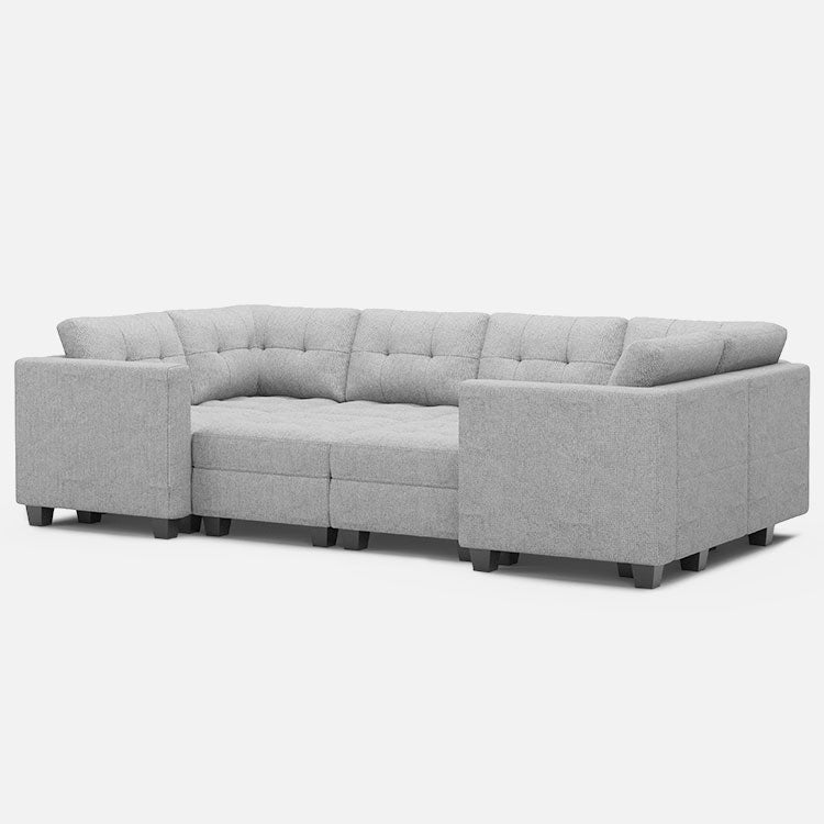 Canapé-lit modulaire Belffin 8 places + 10 côtés avec siège de rangement