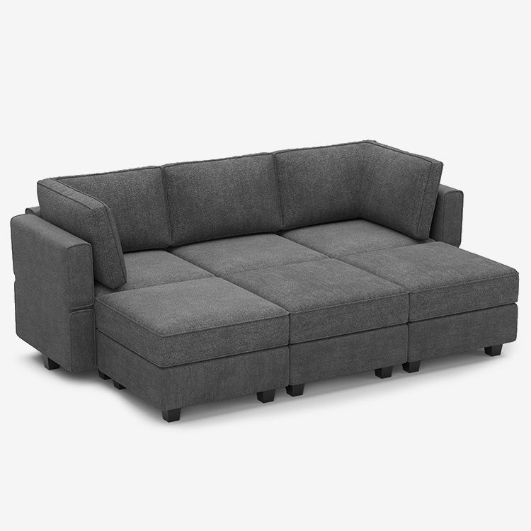 Belffin 6 Seats + 5 Sides Modular Terry Sleeper Sofa with Storage Seat