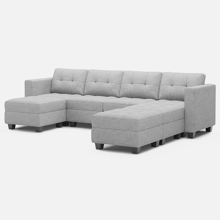 Belffin 7 Seats + 6 Sides Modular Weave Sofa with Storage Seat