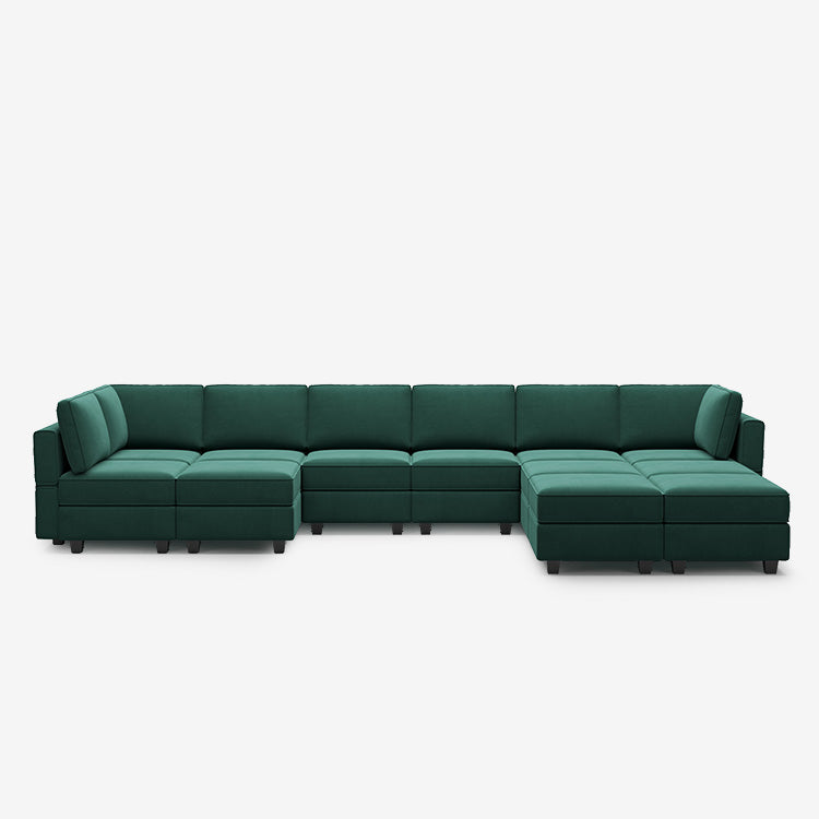 Belffin 12 Seats + 9 Sides Modular Velvet Sofa with Storage Seat
