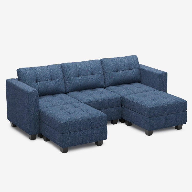 Belffin 5 Seats + 5 Sides Modular Weave Sofa with Storage Seat