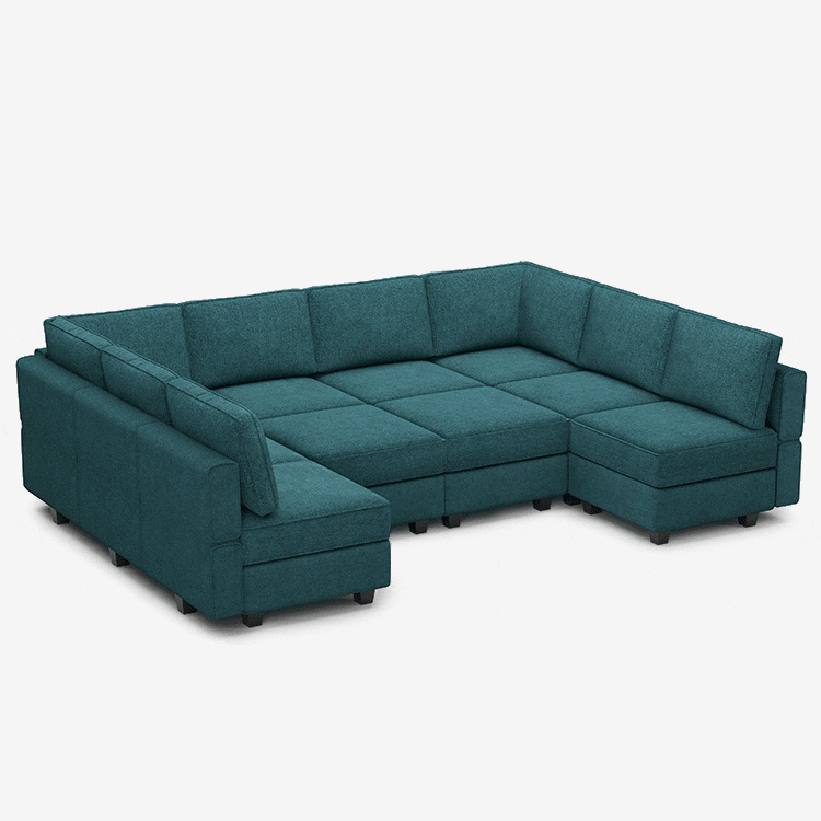 Belffin 10 Seats + 10 Sides Modular Terry Sofa with Storage Seat