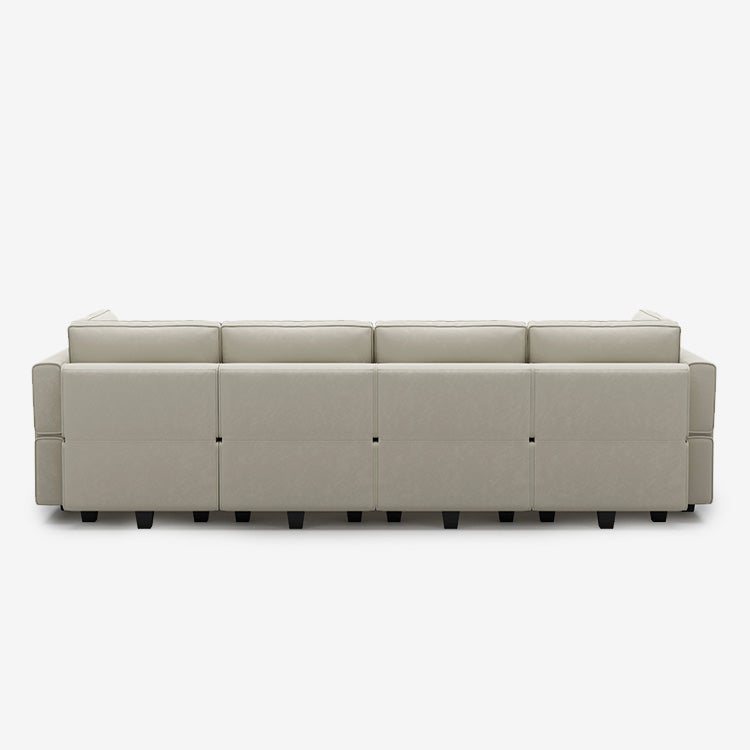 Canapé modulable en velours Belffin 6 places + 8 côtés avec siège de rangement