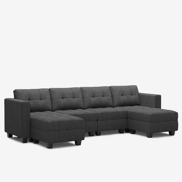 Belffin 6 Seats + 6 Sides Modular Weave Sofa with Storage Seat
