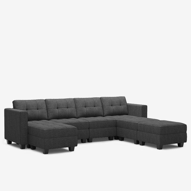 Belffin 7 Seats + 6 Sides Modular Weave Sofa with Storage Seat