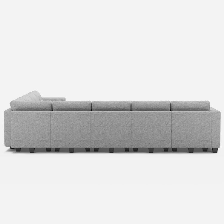 Belffin 9 Seats + 11 Sides Modular Weave Sofa with Storage Seat and Ottoman