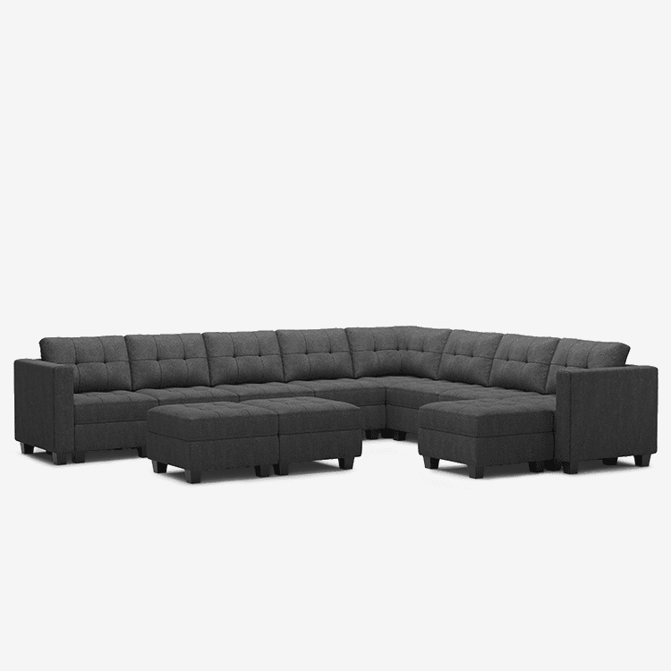 Belffin 9 Seats + 11 Sides Modular Weave Sofa with Storage Seat and Ottoman