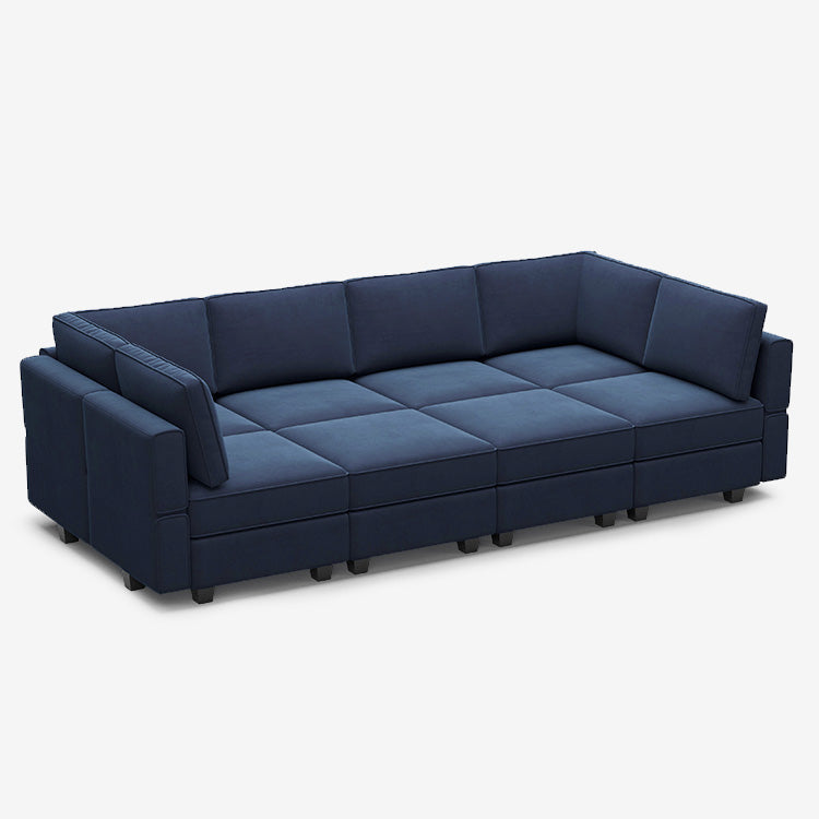 Belffin 8 Seats + 8 Sides Modular Velvet Sleeper Sofa with Storage Seat