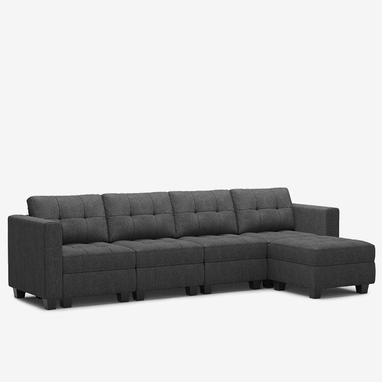 Belffin 5 Seats + 6 Sides Modular Weave Sofa with Storage Seat