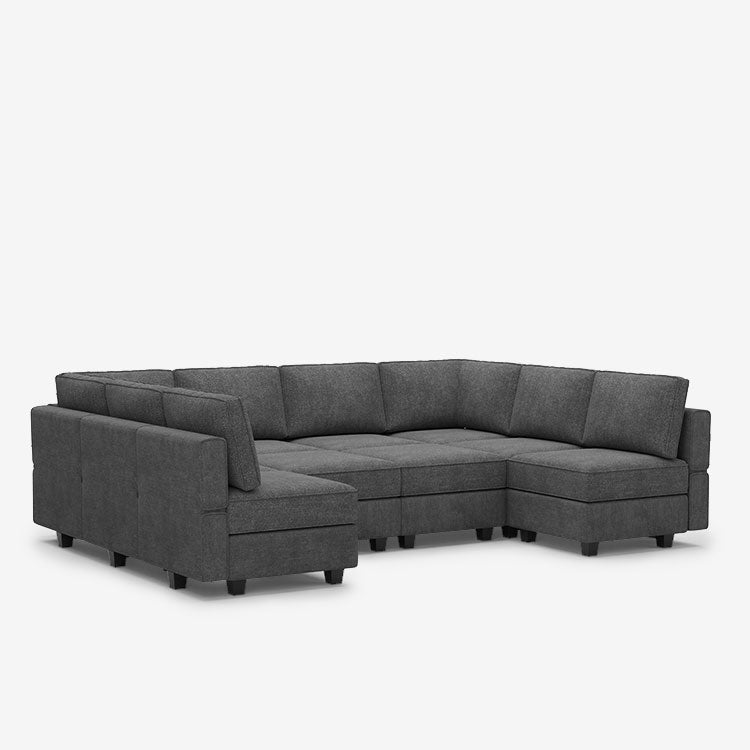 Belffin 10 Seats + 10 Sides Modular Terry Sofa with Storage Seat