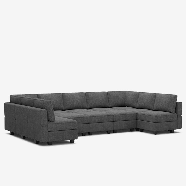 Belffin 12 Seats + 11 Sides Modular Terry Sleeper Sofa with Storage Seat