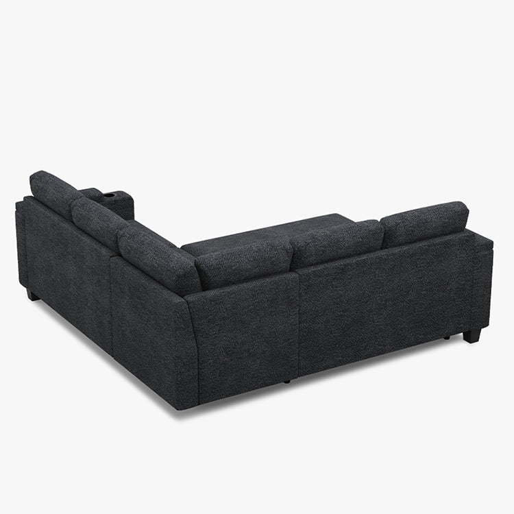 Belffin Modular 5 Seater Modular Chenille Pull-out Sleeper Sofa with Storage Seats