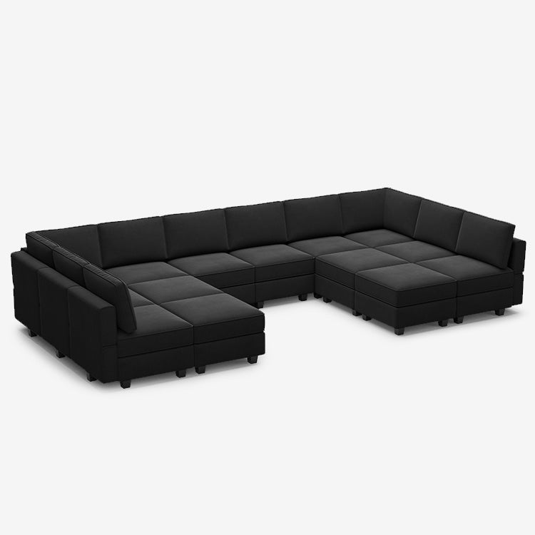Belffin 14 Seats + 12 Sides Modular Velvet Sofa with Storage Seat