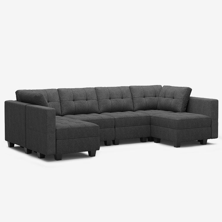 Belffin 6 Seats + 8 Sides Modular Weave Sofa with Storage Seat