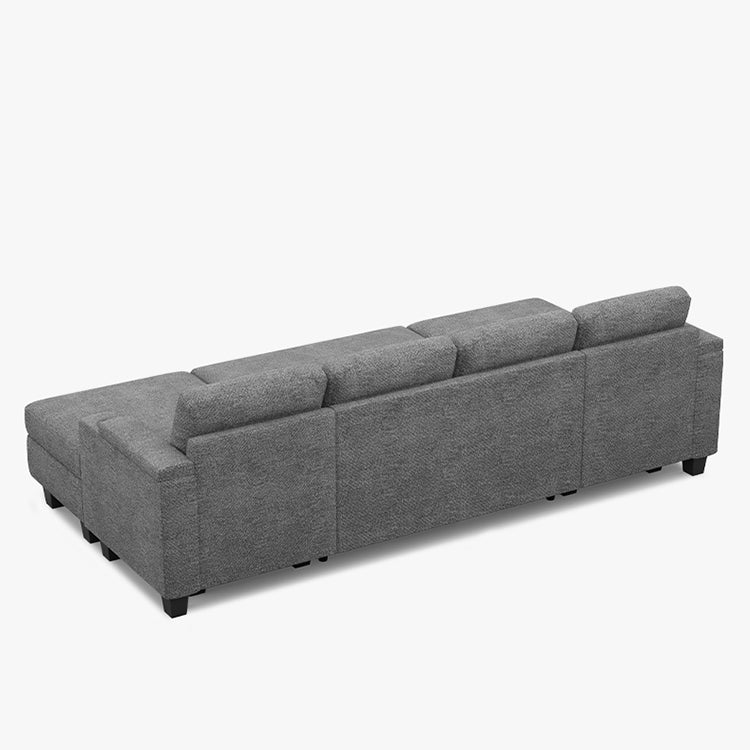 Belffin Modular 4 Seater Modular Chenille Pull-out Sleeper Sofa with Storage Chaises