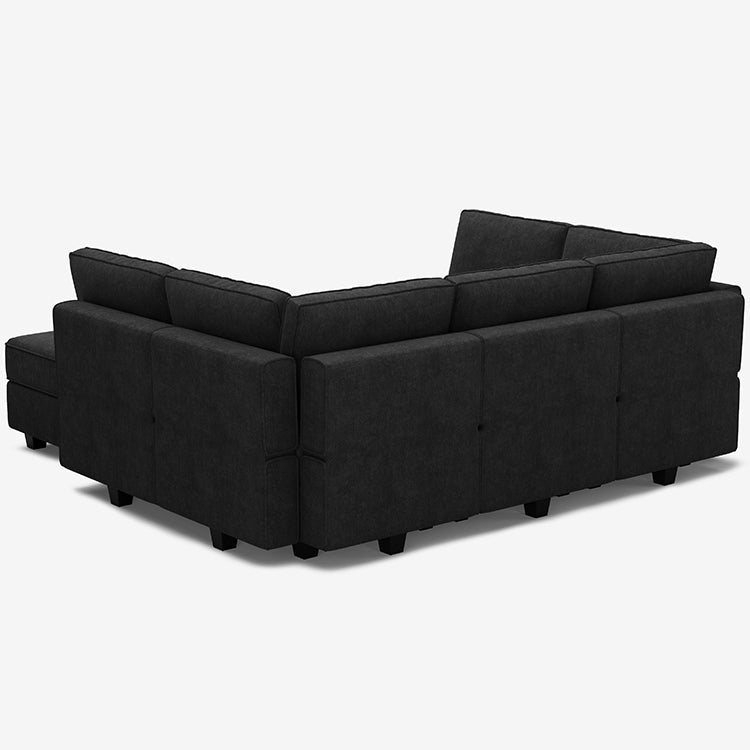 Belffin 9 Seats + 7 Sides Modular Terry Sleeper Sofa with Storage Seat