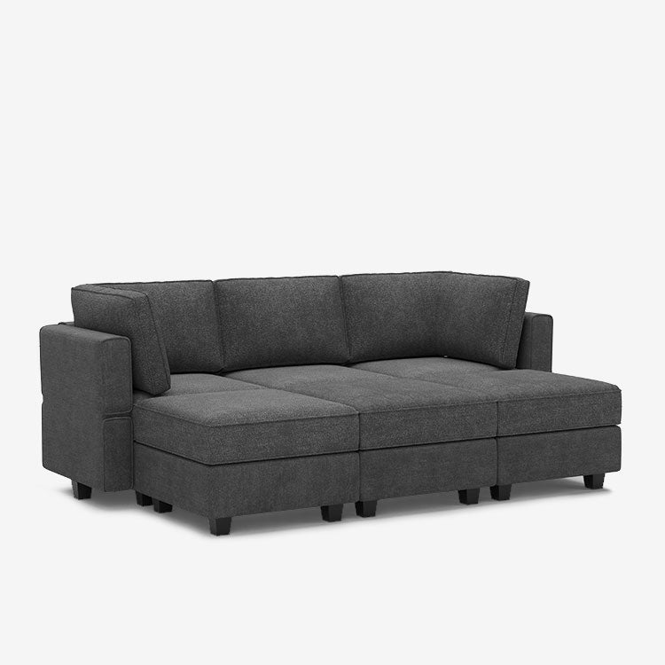 Belffin 6 Seats + 5 Sides Modular Terry Sleeper Sofa with Storage Seat