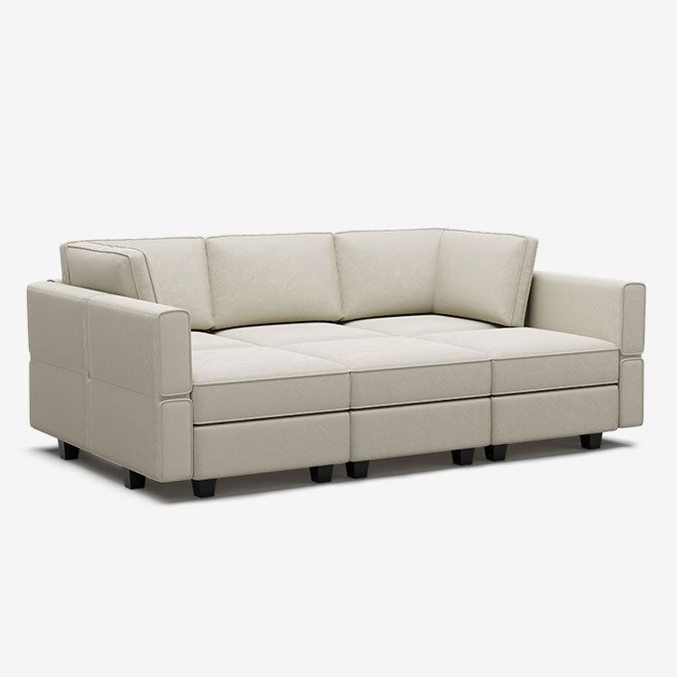 Belffin 6 Seats + 7 Sides Modular Velvet Sleeper Sofa with Storage Seat