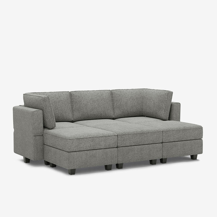 Belffin 6 Seats + 5 Sides Modular Terry Sleeper Sofa with Storage Seat