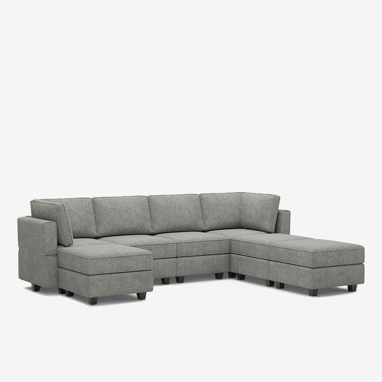 Canapé modulable Belffin 7 places + 6 côtés Terry avec siège de rangement