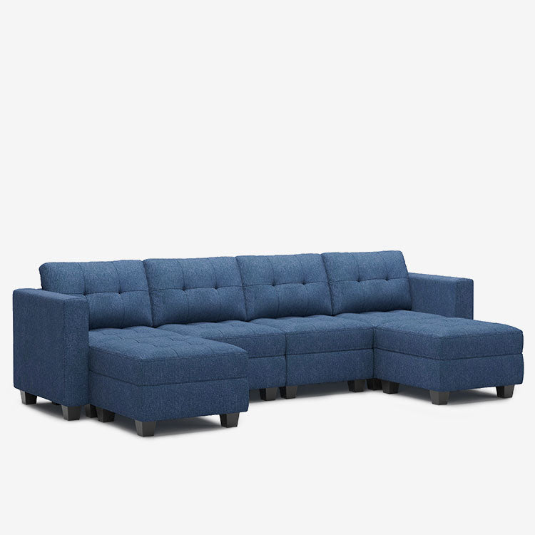 Belffin 6 Seats + 6 Sides Modular Weave Sofa with Storage Seat