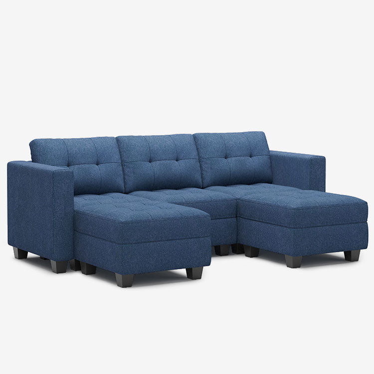 Belffin 5 Seats + 5 Sides Modular Weave Sofa with Storage Seat