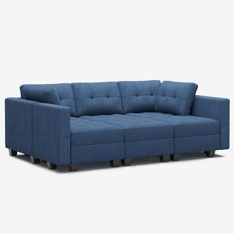 Belffin 6 Seats + 7 Sides Modular Weave Sleeper Sofa with Storage Seat