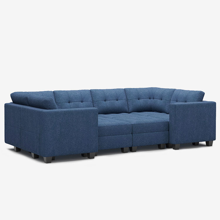Canapé-lit modulaire Belffin 8 places + 10 côtés avec siège de rangement