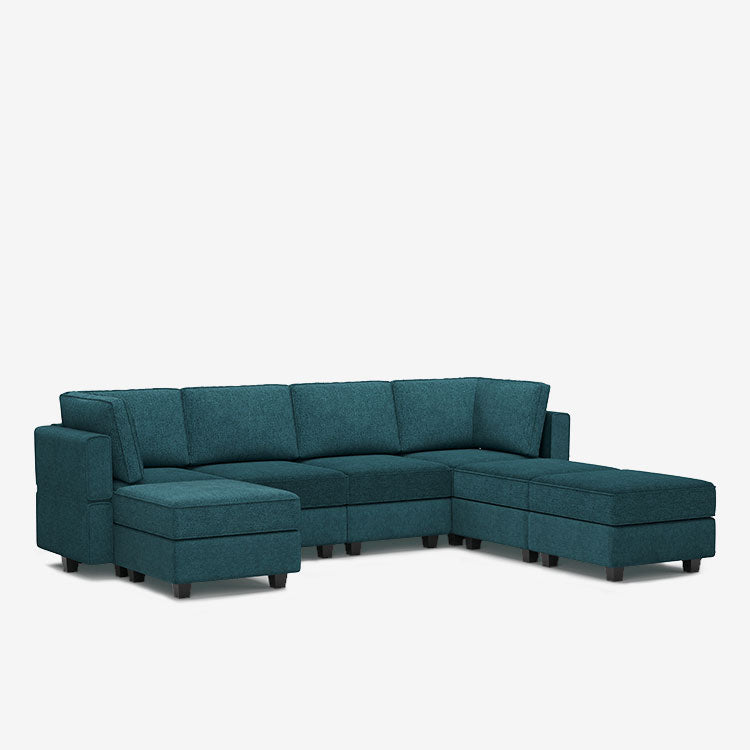 Canapé modulable Belffin 7 places + 6 côtés Terry avec siège de rangement