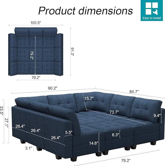 Belffin 9 Seats + 9 Sides Modular Weave Sofa with Storage Seat