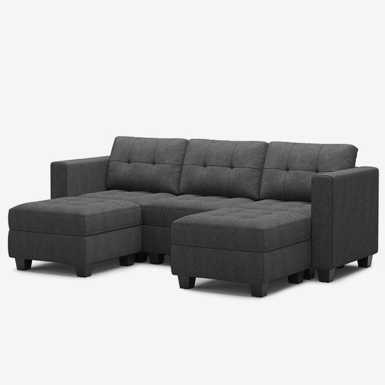 Belffin 5 Seats + 5 Sides Modular Weave Sofa with Storage Seat