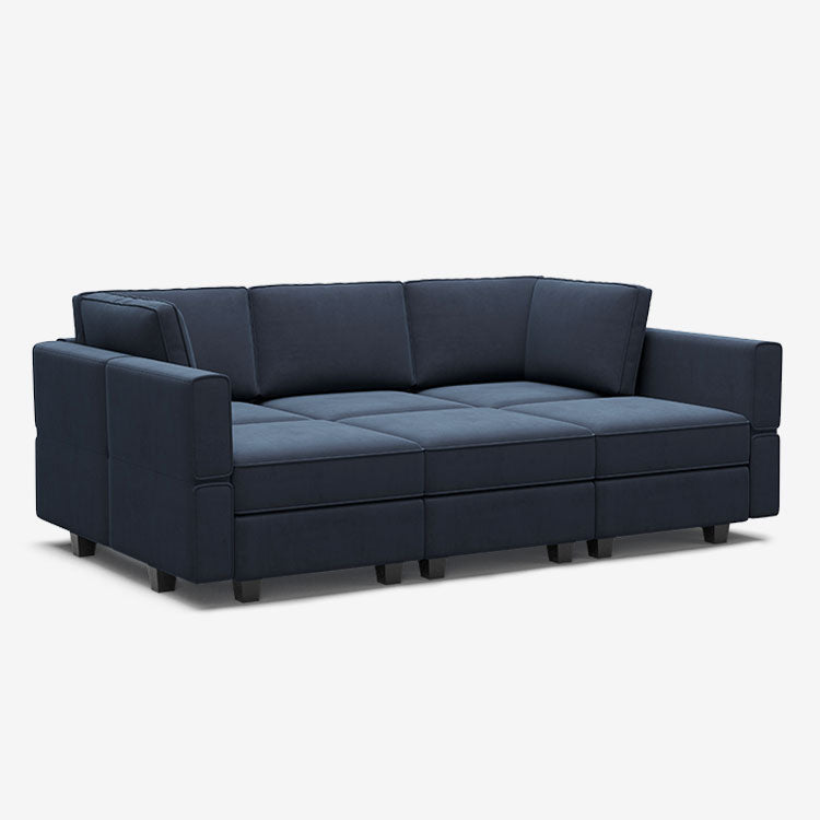 Belffin 6 Seats + 7 Sides Modular Velvet Sleeper Sofa with Storage Seat
