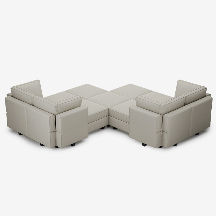 Canapé modulable en velours Belffin 11 places + 8 côtés avec siège de rangement
