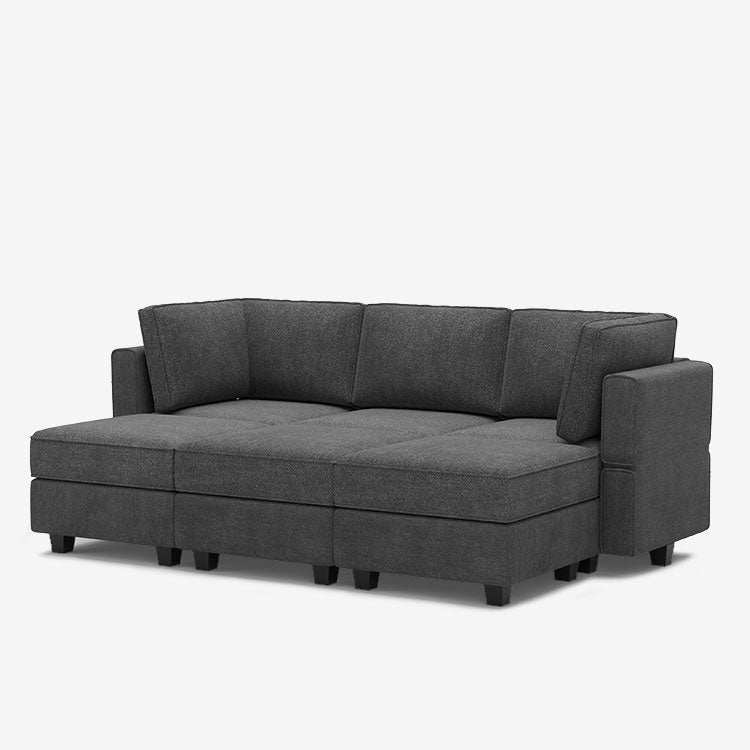 Belffin 6 Seats + 5 Sides Modular Terry Sleeper Sofa with Storage Seat