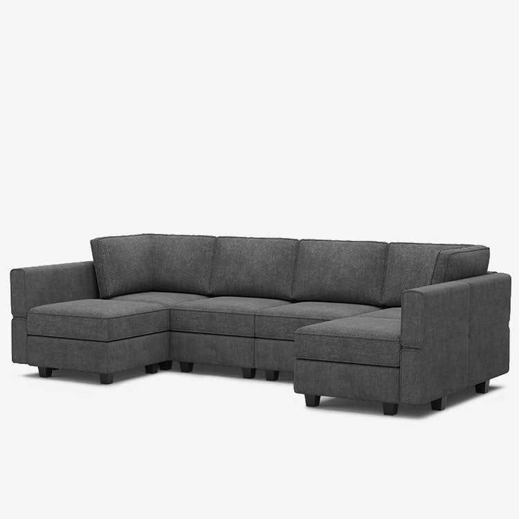 Belffin 6 Seats + 8 Sides Modular Terry Sofa with Storage Seat