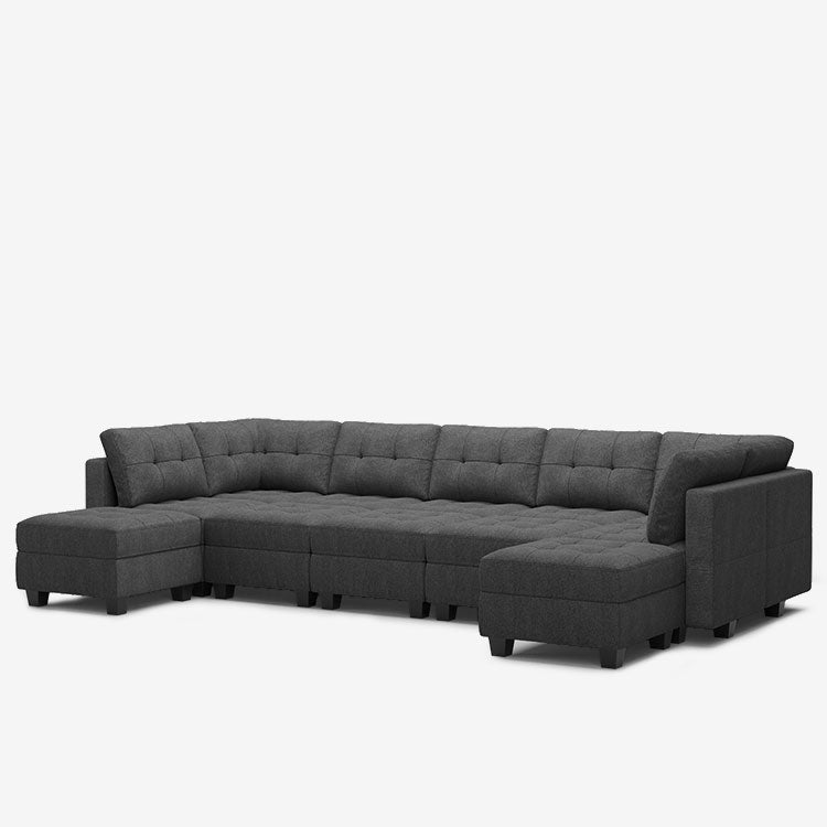 Belffin 12 Seats + 9 Sides Modular Weave Sofa with Storage Seat