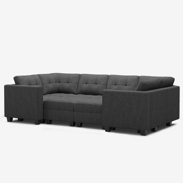 Canapé-lit modulaire Belffin 8 places + 10 côtés avec siège de rangement