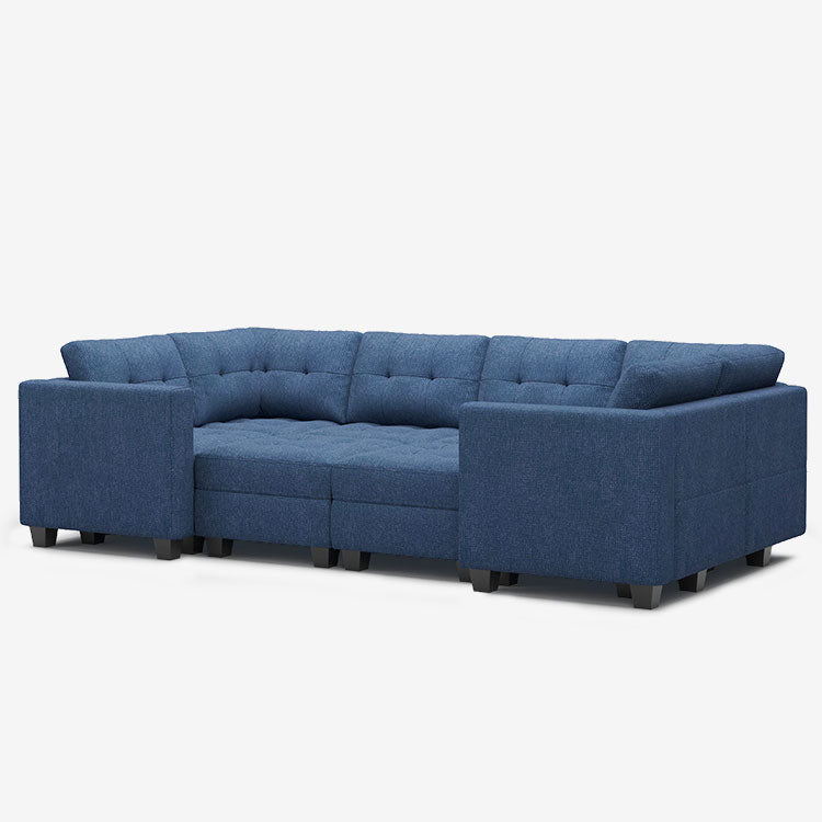 Canapé-lit modulaire Belffin 8 places + 10 côtés avec siège de rangement