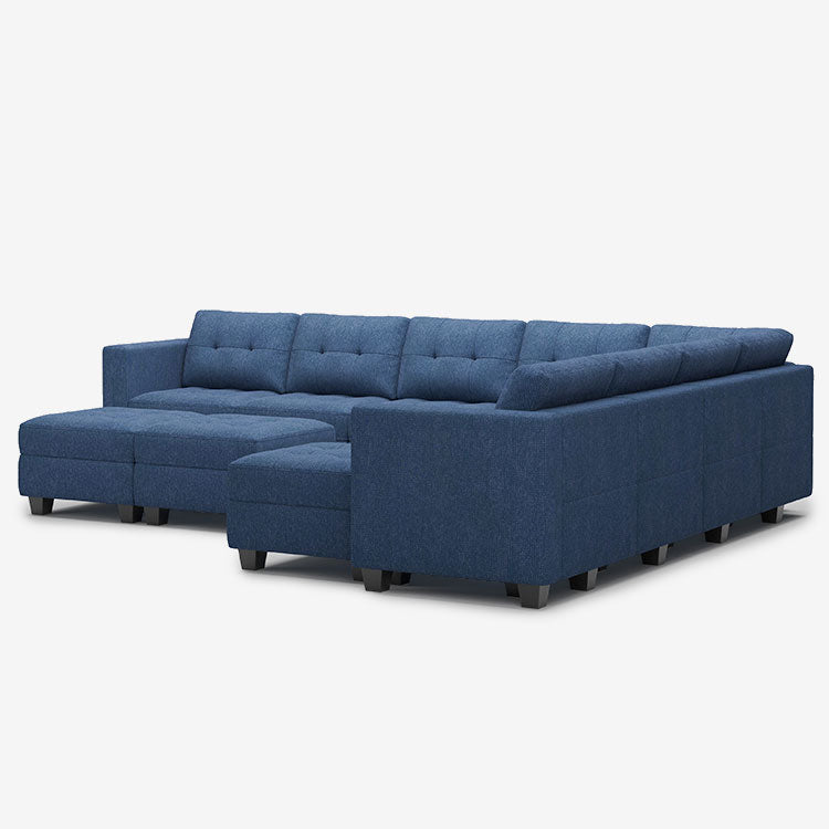 Belffin 9 Seats + 11 Sides Modular Weave Sofa with Storage Seat and Ottoman