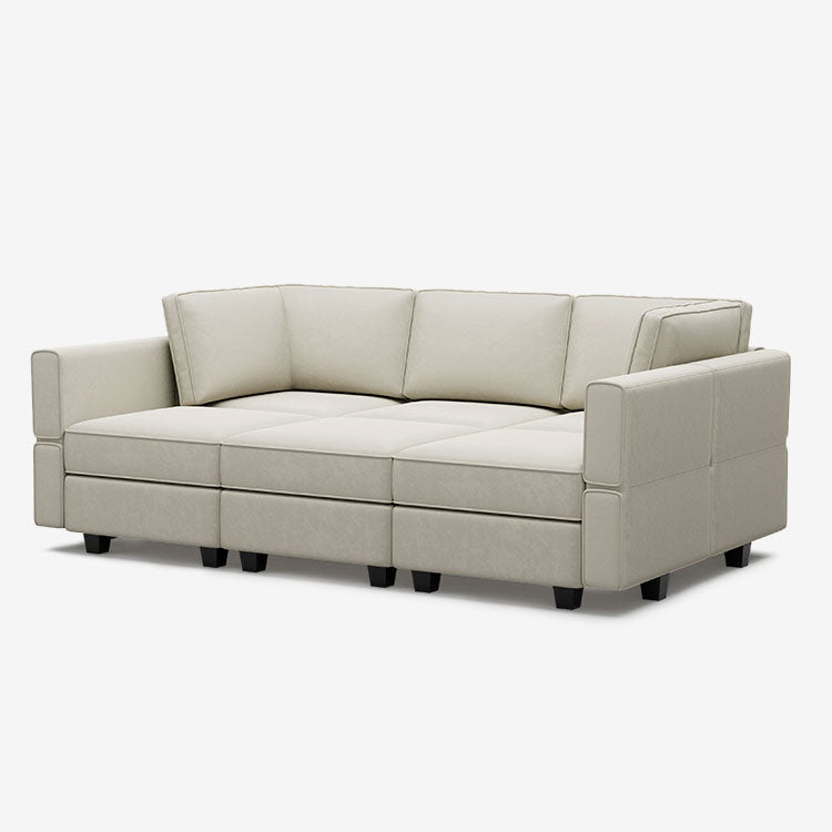 Belffin 6 Seats + 7 Sides Modular Velvet Sleeper Sofa with Storage Seat