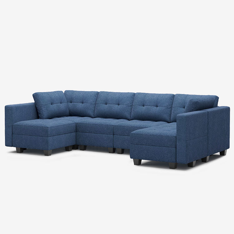 Belffin 6 Seats + 8 Sides Modular Weave Sofa with Storage Seat