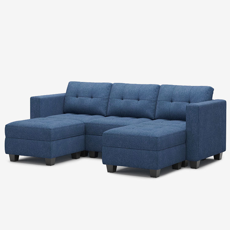 Belffin 5 Seats + 5 Sides Modular Weave Sofa with Storage Seat