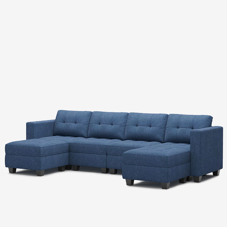 Belffin 6 Seats + 6 Sides Modular Weave Sofa with Storage Seat
