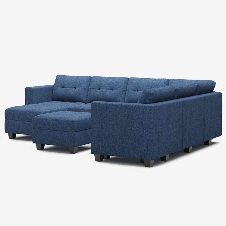 Belffin 7 Seats + 9 Sides Modular Weave Sofa with Ottoman