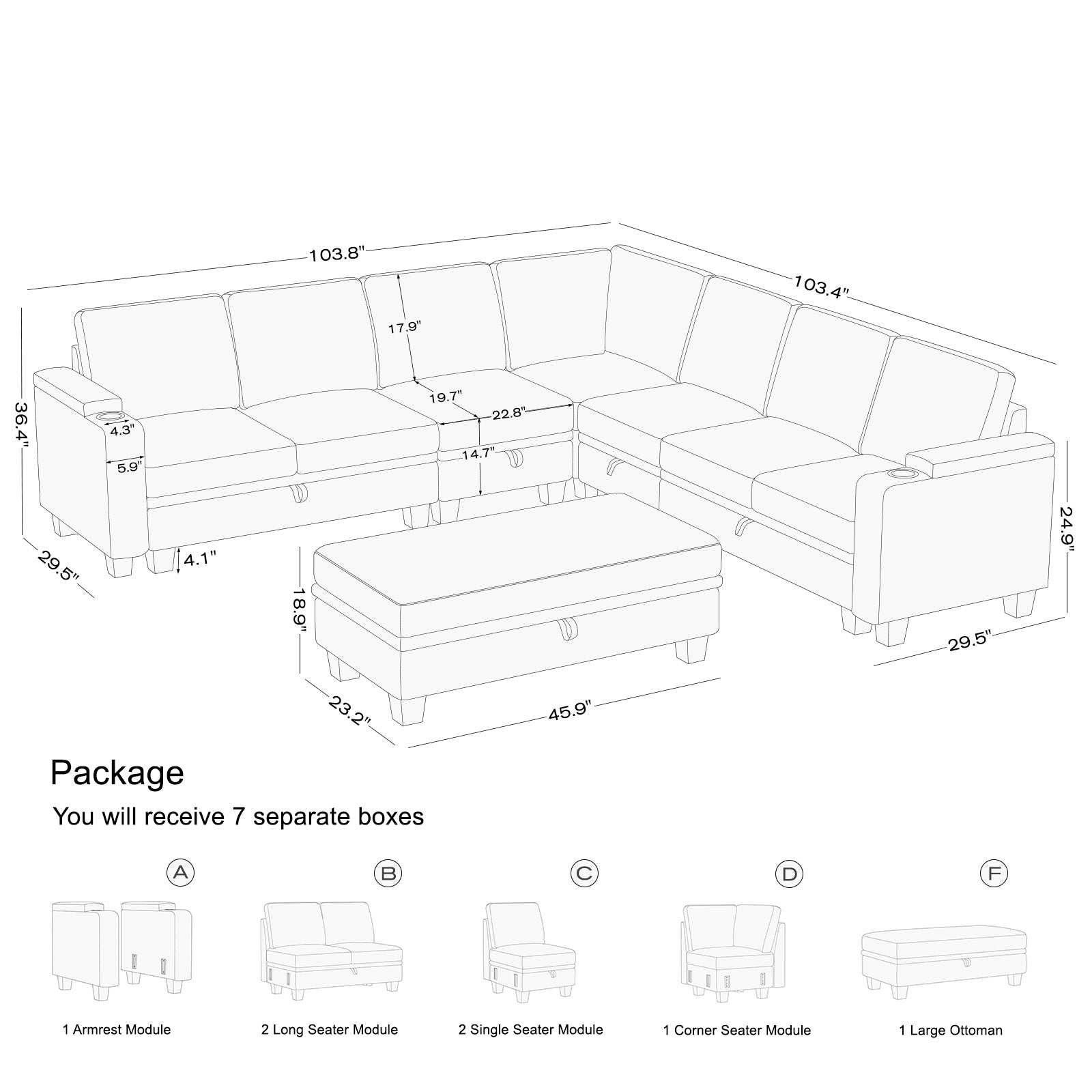 Vesper Cup Holder Pull-out Sofa