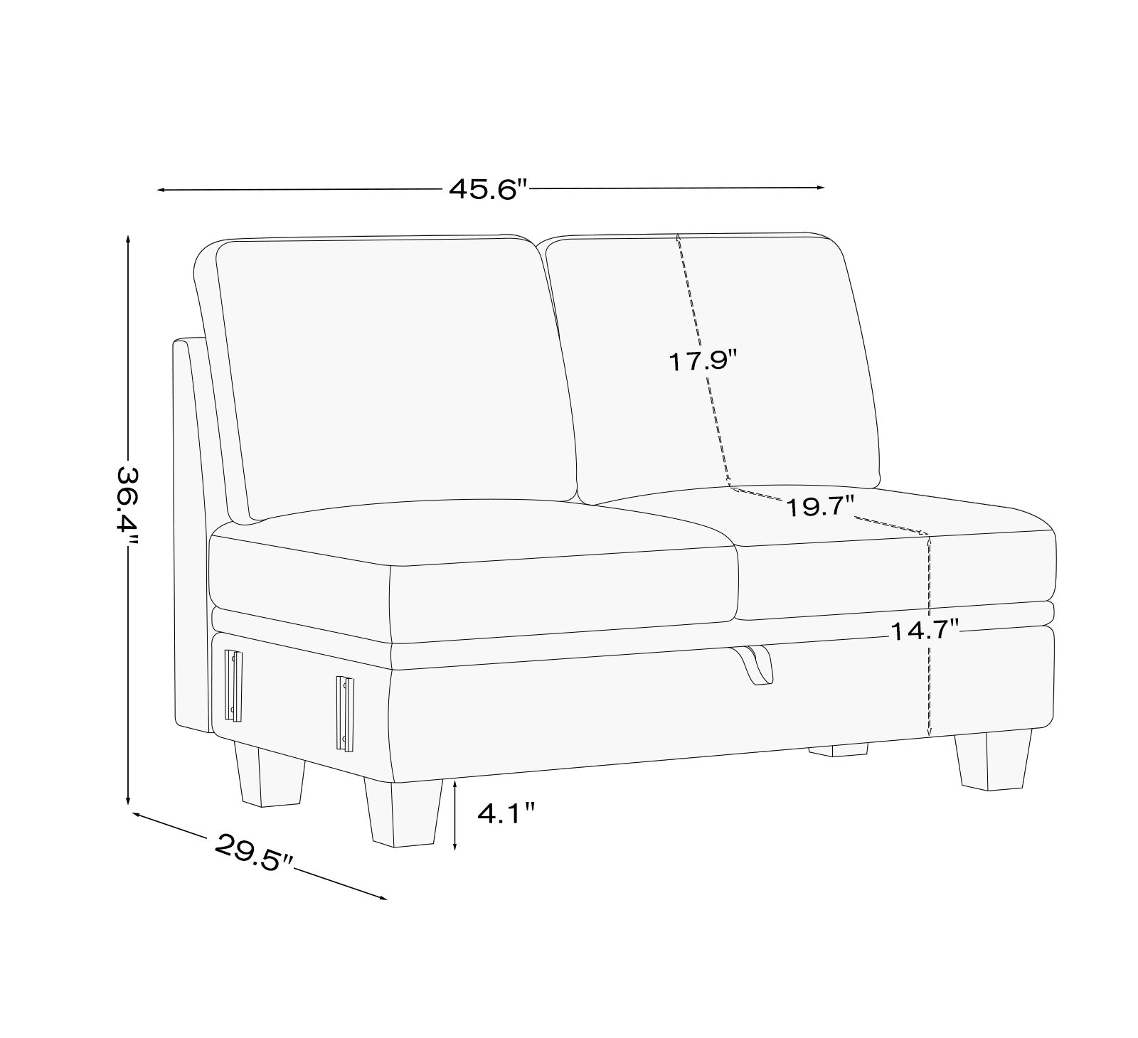 Belffin Modular Chenille Loveseat